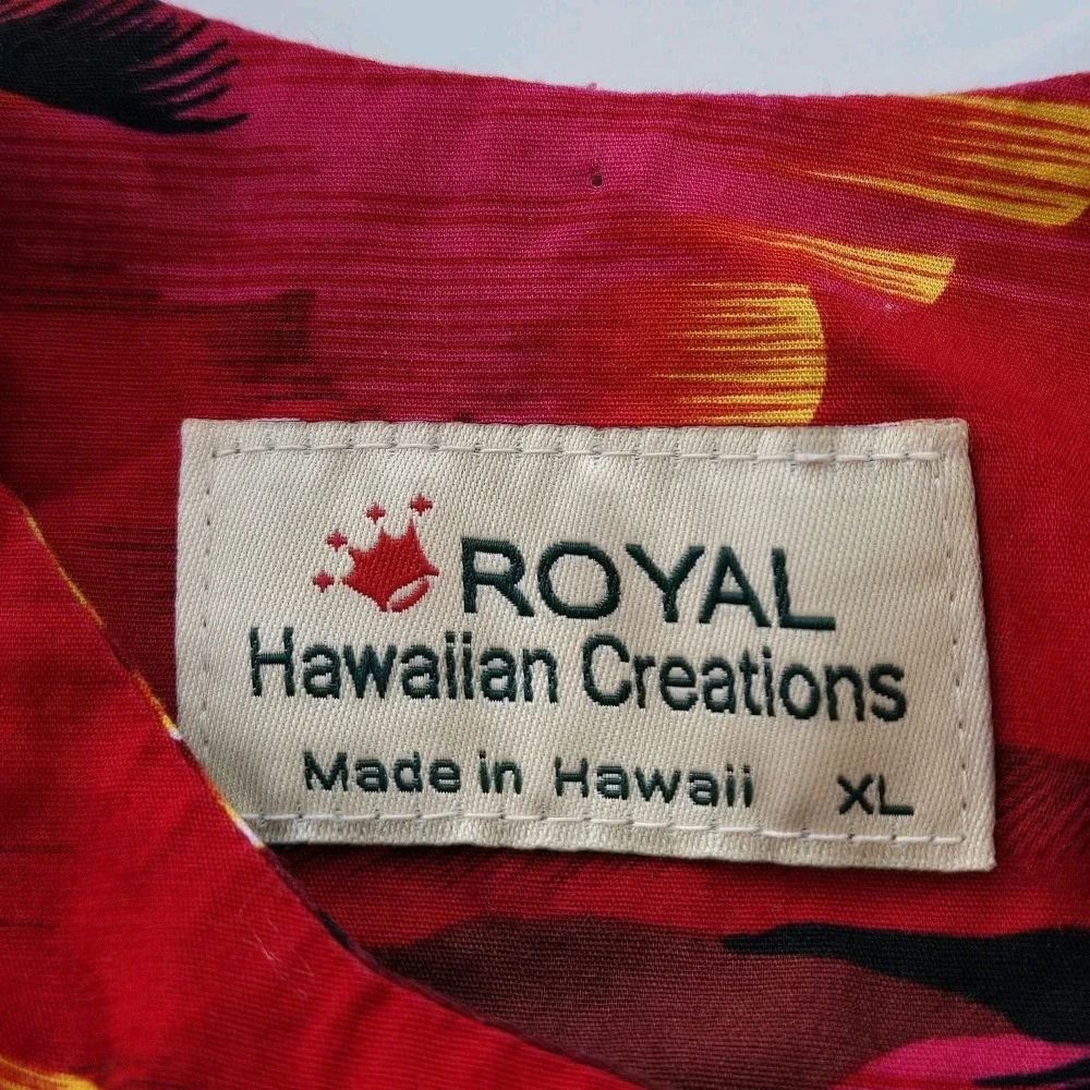 Royal Hawaiian Creations Red Sunset Dress Toddler Girls‎ Size XL 3-4 Cotton USA